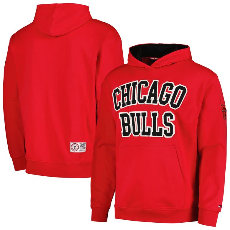Shop Tommy Jeans Red Chicago Bulls Greyson Pullover Hoodie
