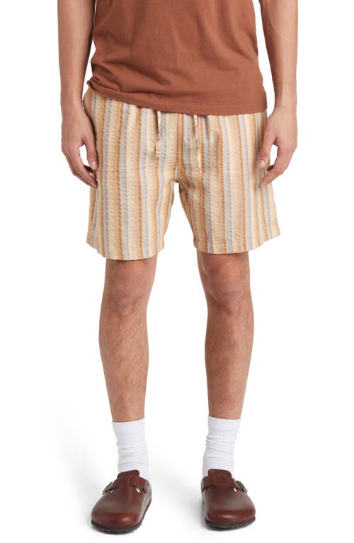 FORET Otter Organic Cotton Seersucker Shorts in Rubber Stripe 