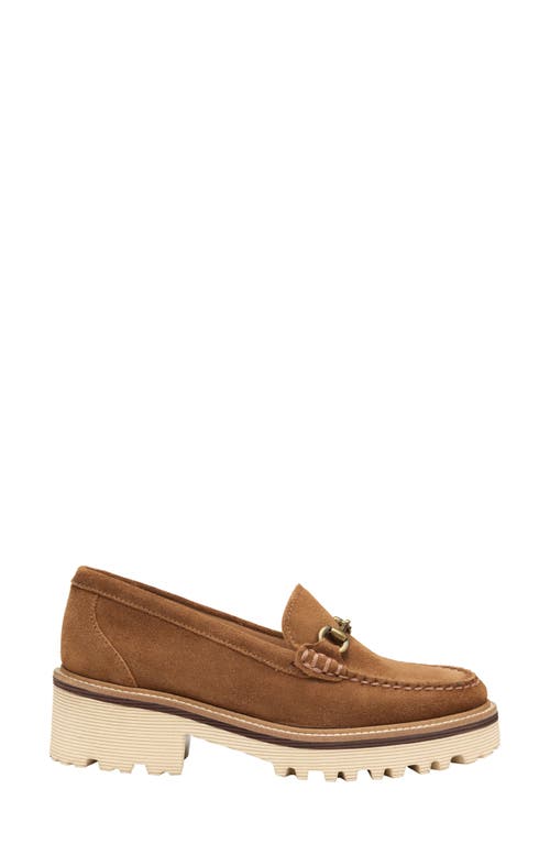 Shop Johnston & Murphy Emmalynn Lug Sole Bit Loafer In Whiskey Suede