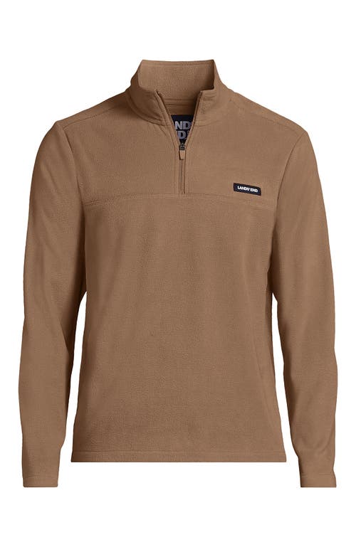 Shop Lands' End Anyweather Fleece Quarter Zip Pullover In Honey Beige