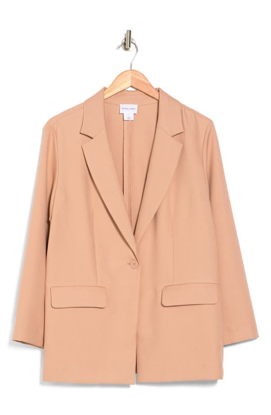 Melrose And Market Lightweight Single Button Blazer In Tan Nougat