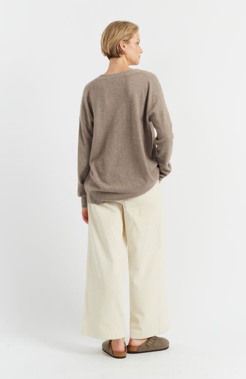 Shop Chinti & Parker Cashmere Boxy Sweater In Soft Truffle