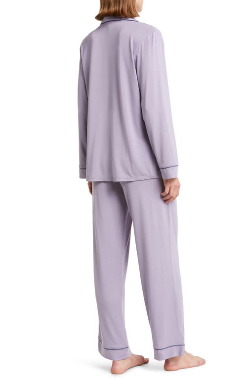 Shop Eberjey Gisele Jersey Knit Pajamas In Delphinium/nightshadow Blue