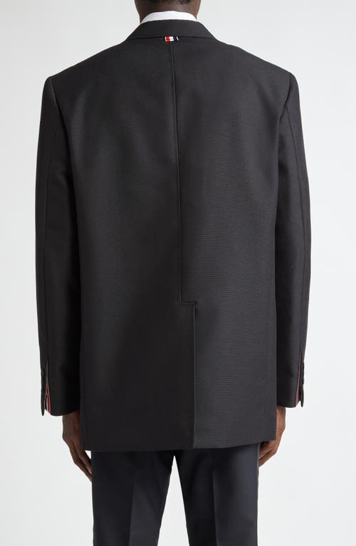 Shop Thom Browne Unstructured Wool & Mohair Tuxedo Jacket In Black