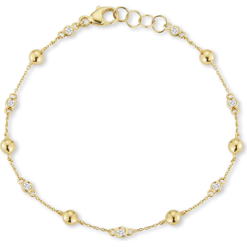 Dana Rebecca Designs Poppy Rae Pebble & Diamond Bracelet In Gold