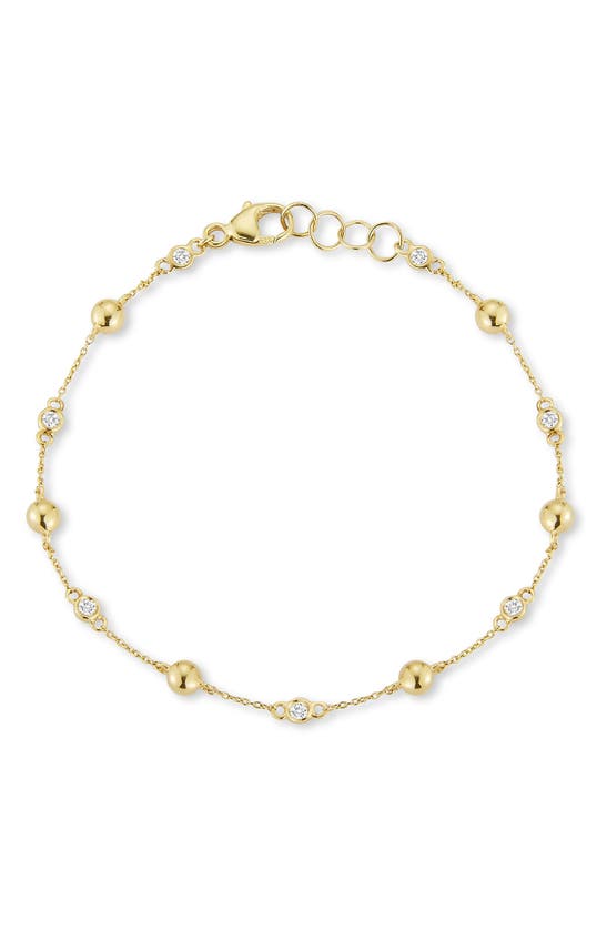 Shop Dana Rebecca Designs Poppy Rae Pebble & Diamond Bracelet In Yellow Gold/ Diamond
