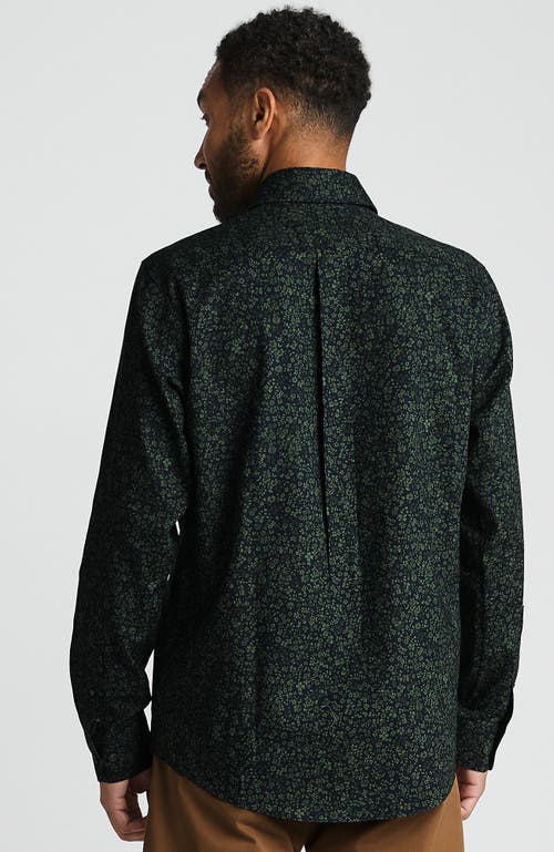 Shop Lands' End Traditional Fit No Iron Twill Shirt In Estate Green Flowers