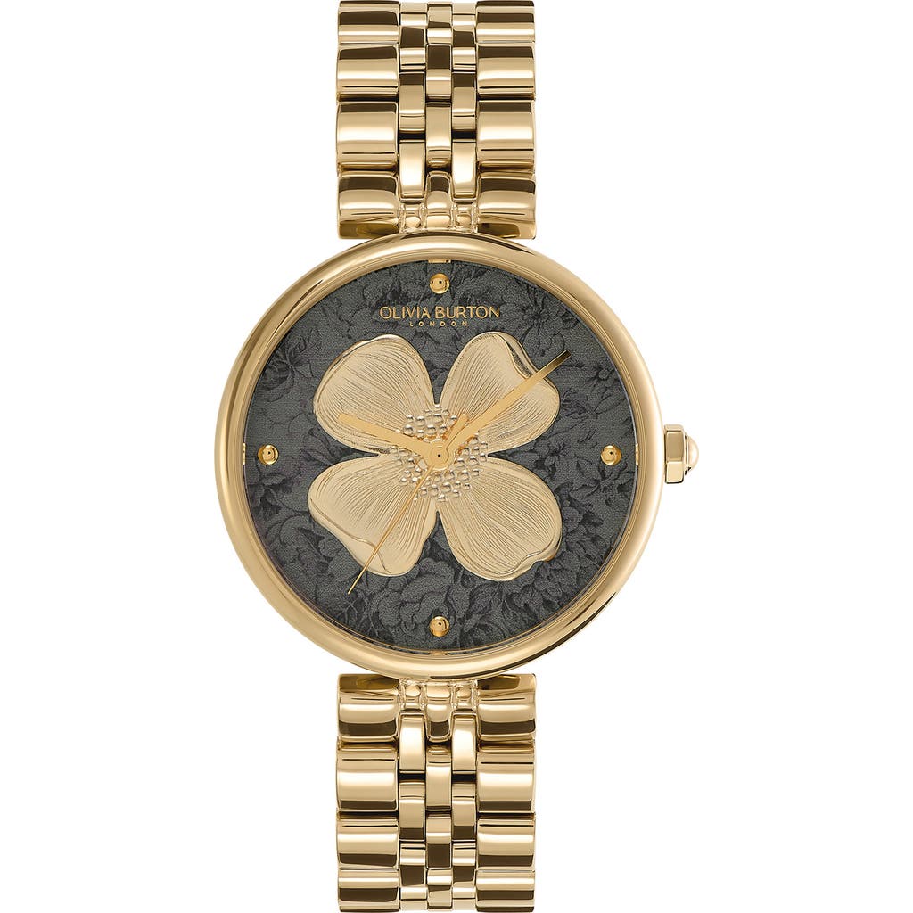 Olivia Burton Dogwood T-bar Bracelet Watch, 36mm In Gold