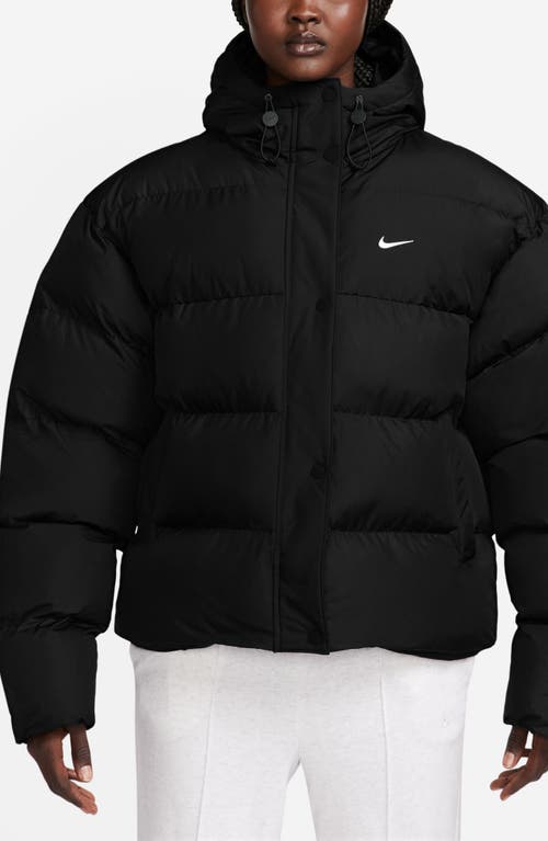 Shop Nike Sportswear Metro Therma-fit Hooded Puffer Jacket In Black/white