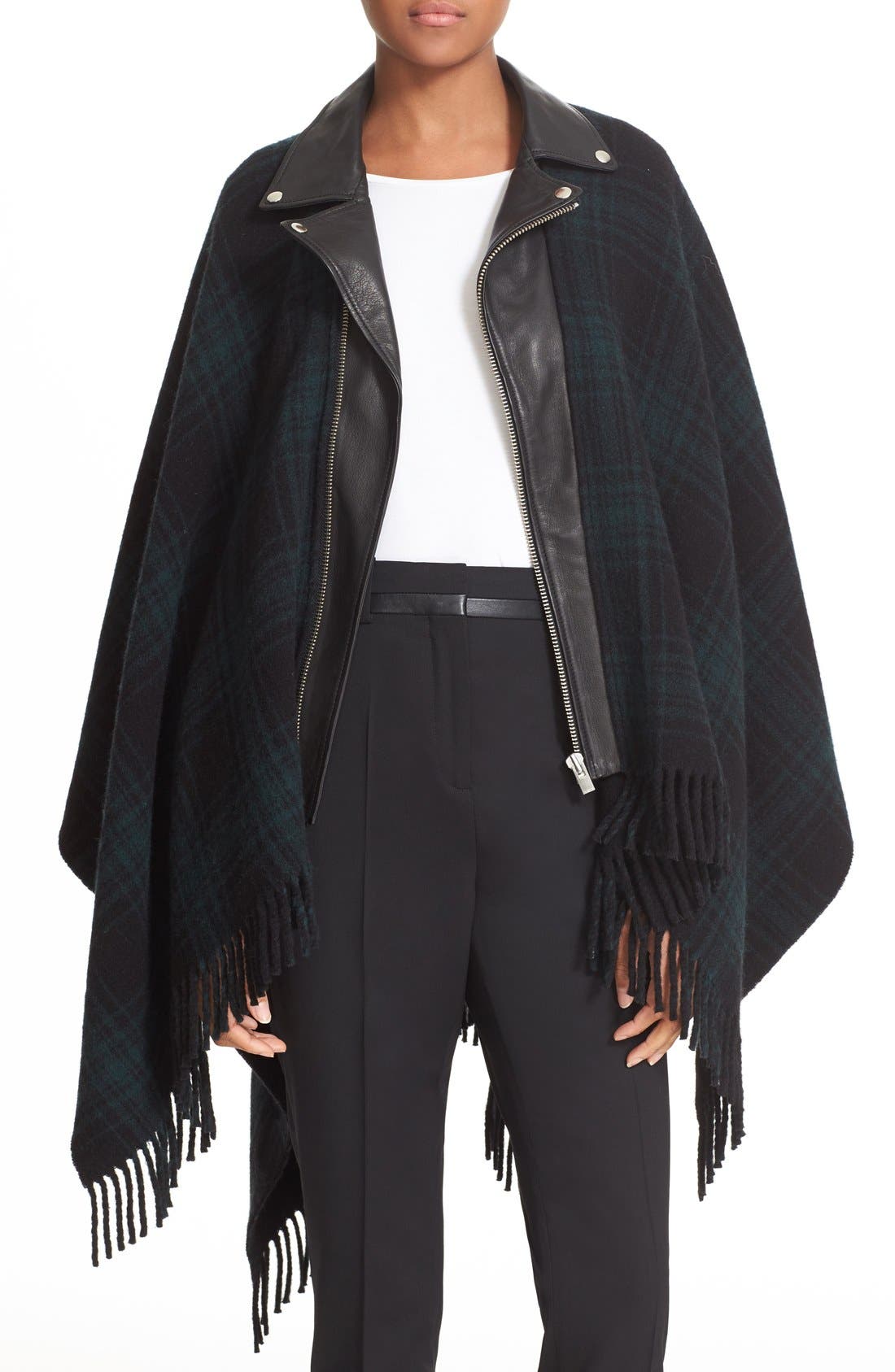 the kooples poncho with leather