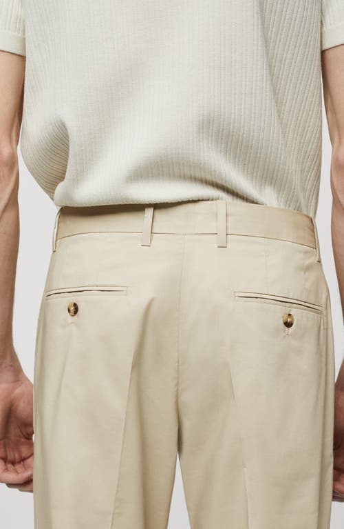 Shop Mango Pleated Slim Fit Dress Pants In Beige