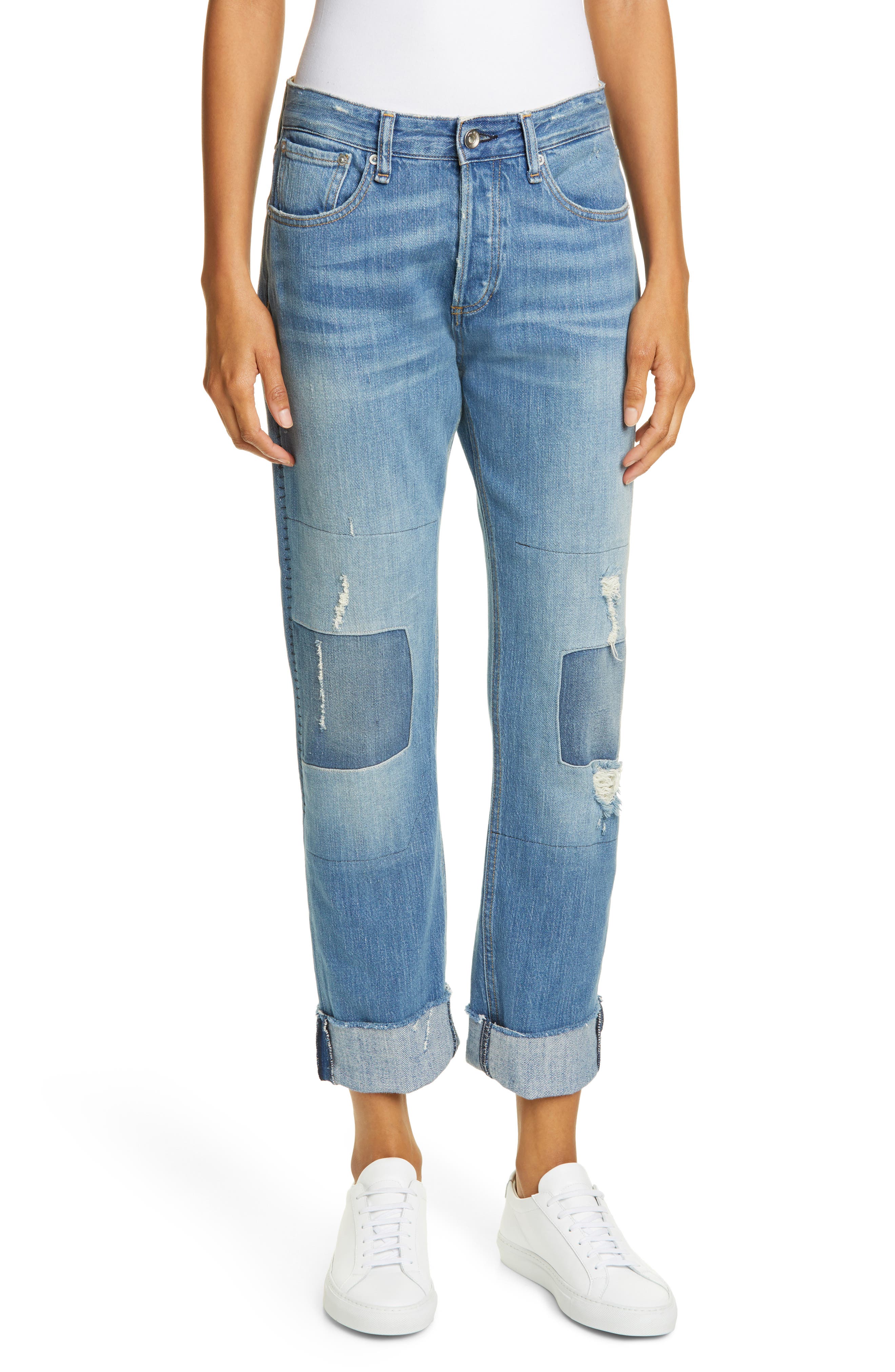 rag and bone patchwork jeans