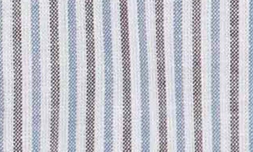 Shop Lorenzo Uomo Trim Fit Stripe Dress Shirt In White/blue/tan