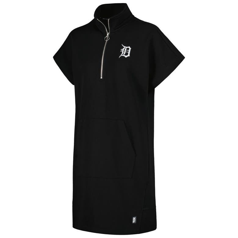 Shop Dkny Sport Black Detroit Tigers Emily Quarter-zip Sneaker Dress