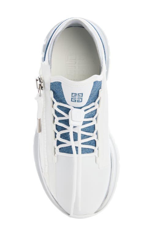 Shop Givenchy Spectre Denim Accent Zip Runner Sneaker In Denim Blue/white