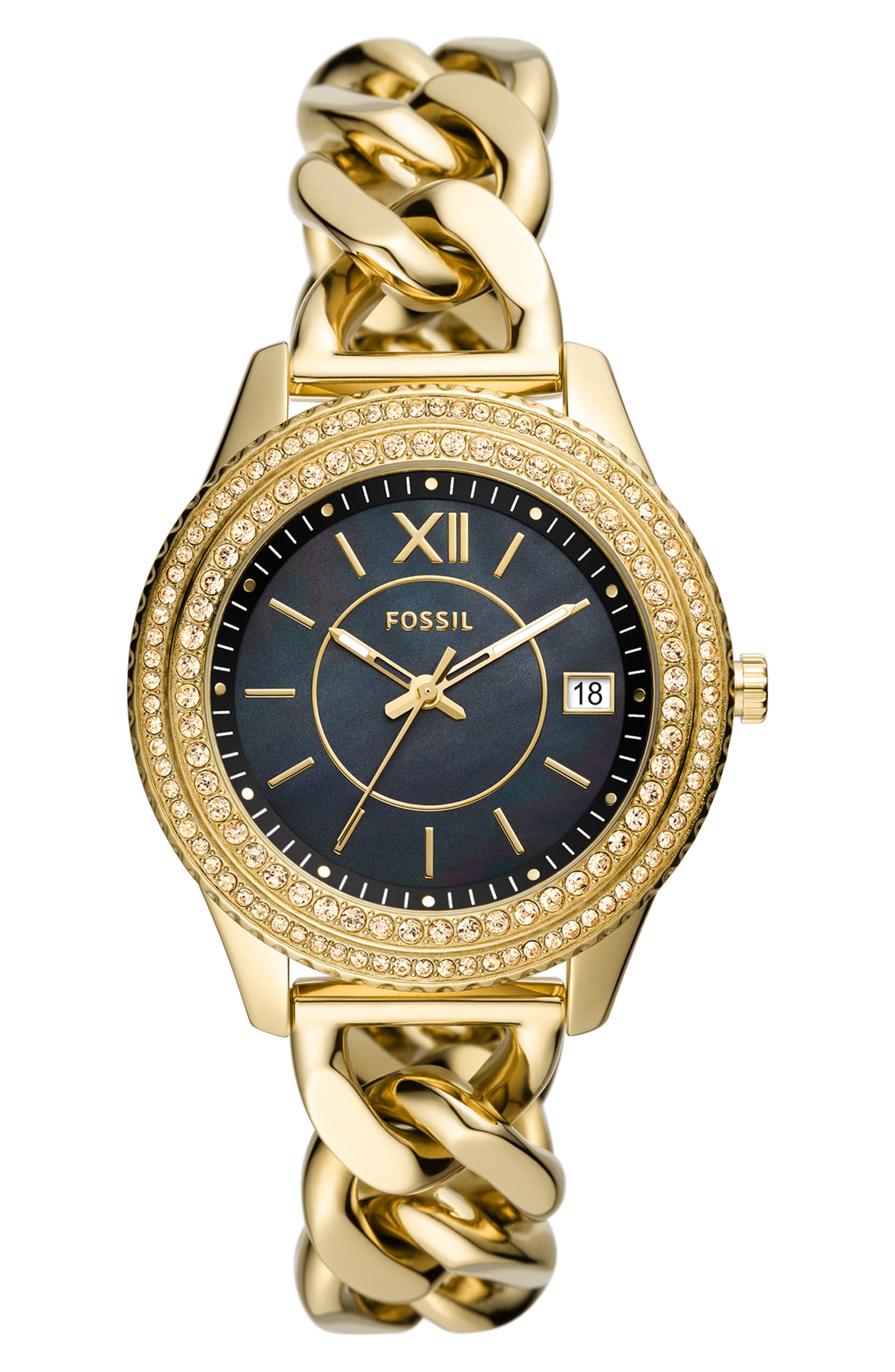 fossil black watch women