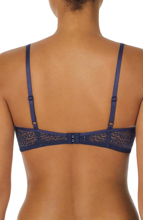 Shop Dkny Modern Lace Unlined Demi Bra In Naval Academy