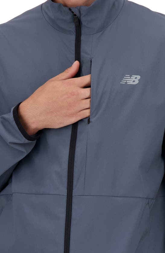 Shop New Balance Athletics Stretch Woven Jacket In Graphite