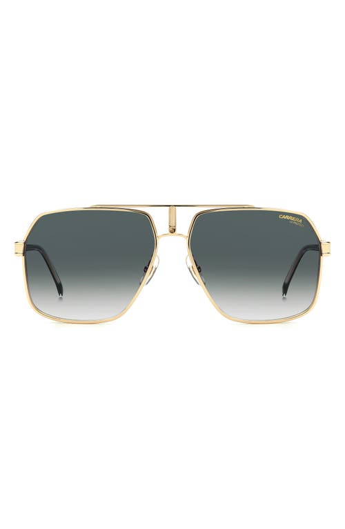 Carrera Eyewear 62mm Oversize Gradient Navigator Sunglasses in Gold Red/Green Shaded