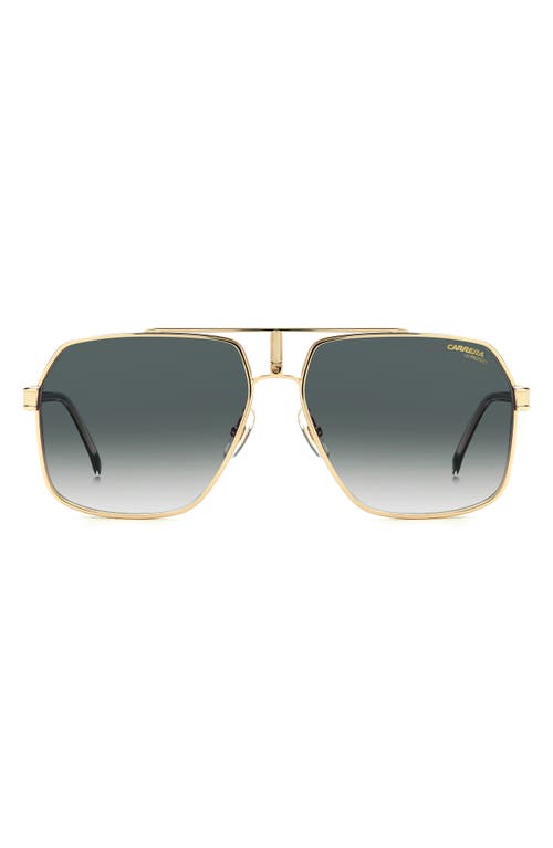 Carrera Eyewear 62mm Oversize Gradient Navigator Sunglasses In Gold Red/green Shaded