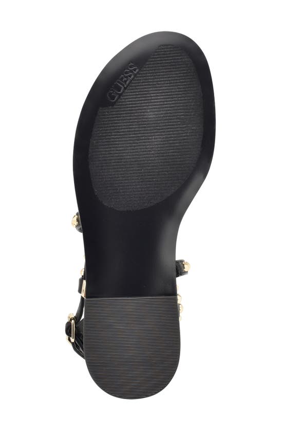 Guess Women's Yamara Gladiator Hardware Flat Sandals Women's Shoes In Black 001