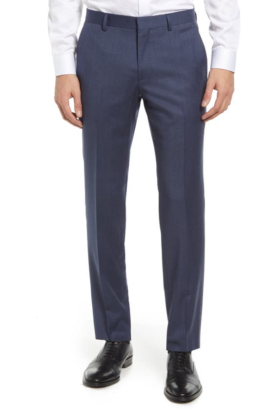 Shop Hugo Boss Boss Genius Slim Fit Wool Suit Pants In Open Blue