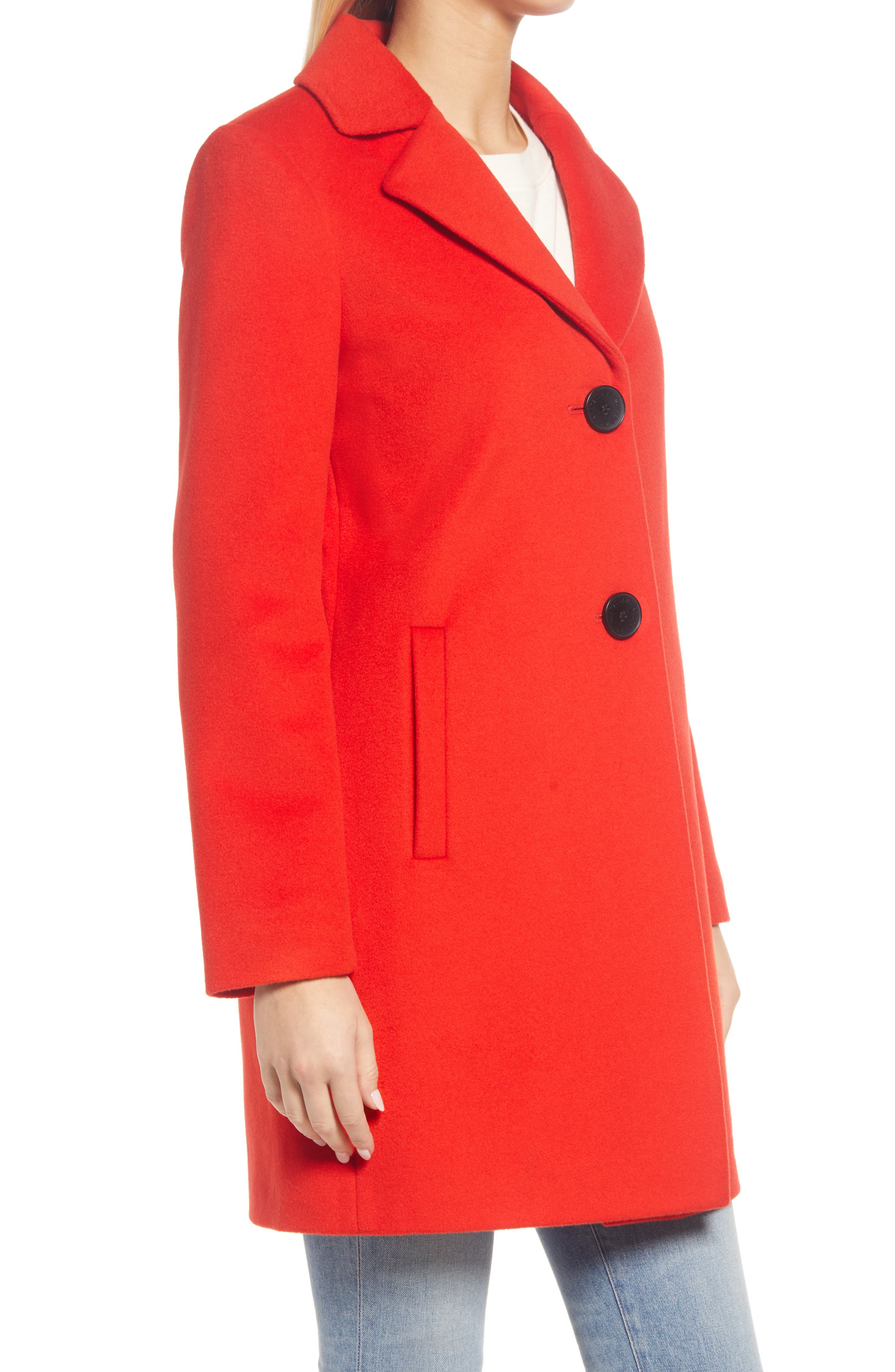 notched collar wool blend coat sam edelman