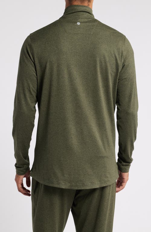 Zella Restore Soft Quarter Zip Pullover In Olive Night