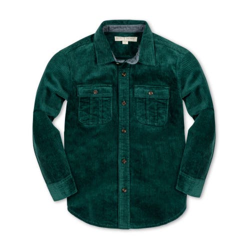 Shop Hope & Henry Baby Boys' Corduroy Flap Pocket Shirt, Infant In Deep Green Cord