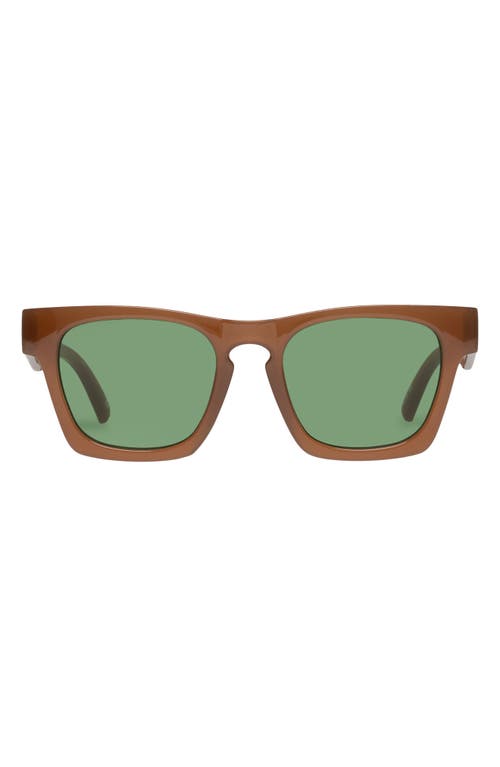 Le Specs Whiptrash 52mm Square Sunglasses in Brown /Emerald Mono