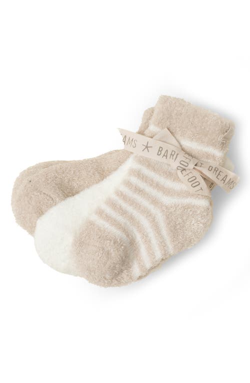 Shop Barefoot Dreams Cozychic® Lite Assorted 3-pack Socks In Stone/pearl