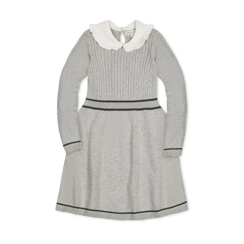 Shop Hope & Henry Girls' Organic Peter Pan Collar Sweater Dress, Toddler In Gray Heather Cable