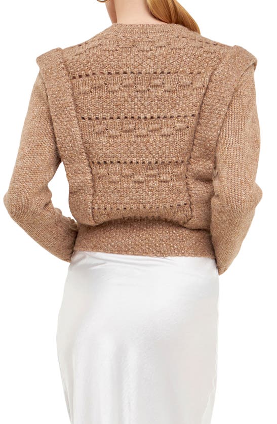 Shop Endless Rose Chunky Knit Sweater In Taupe