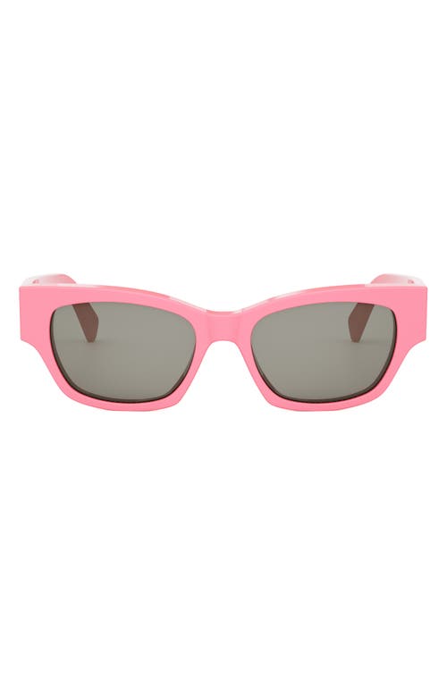 CELINE Monochroms 54mm Cat Eye Sunglasses in Pink /Other /Smoke at Nordstrom