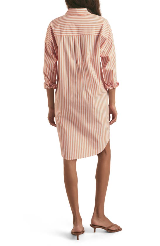 Shop Favorite Daughter The Tell Me About It Stripe Long Sleeve Shirtdress In Creamsicle Stripe