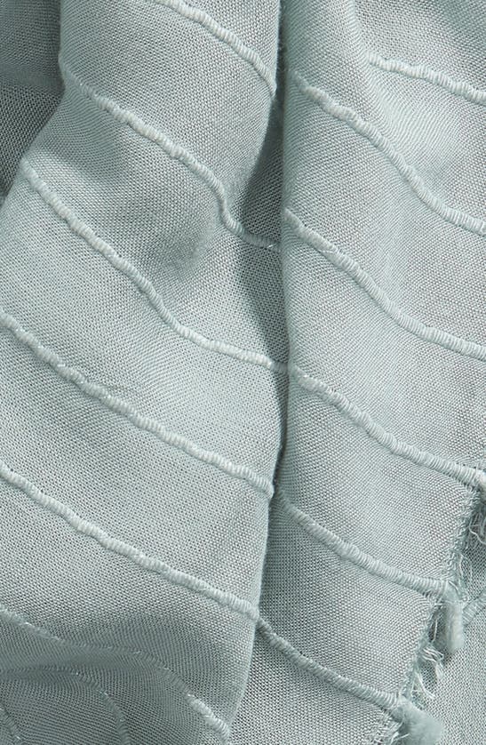 Shop Treasure & Bond Textured Stripe Fringe Trim Scarf In Green Seaglass