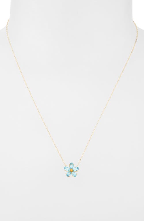 Shop Bony Levy 14k Gold Blue Topaz & Citrine Flower Pendant Necklace In 14k Yellow Gold