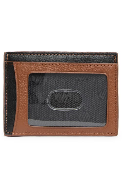 Shop Johnston & Murphy Two-tone Weekend Leather Cardholder In Tan/black