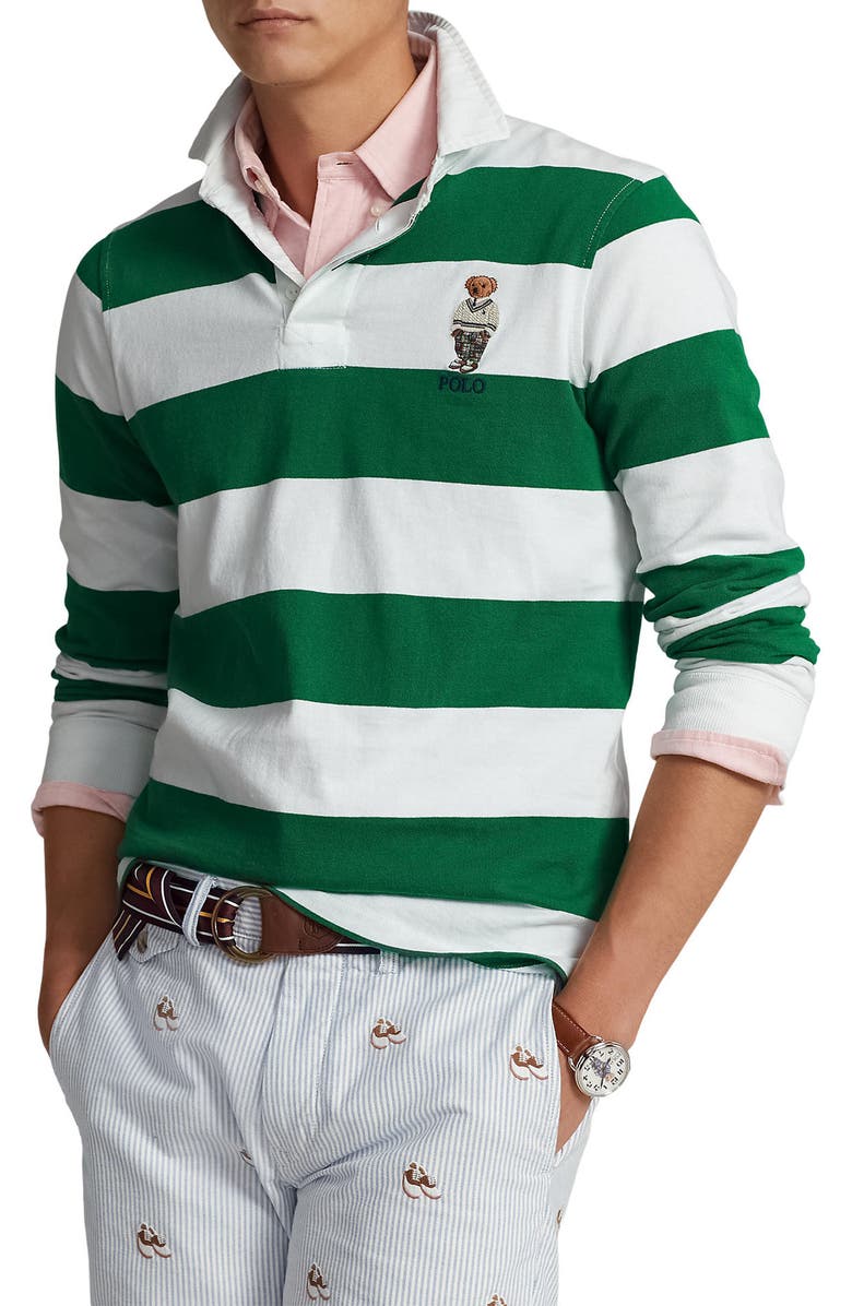 Geruststellen Netto Wizard Polo Ralph Lauren Polo Bear Stripe Cotton Jersey Rugby Shirt | Nordstrom