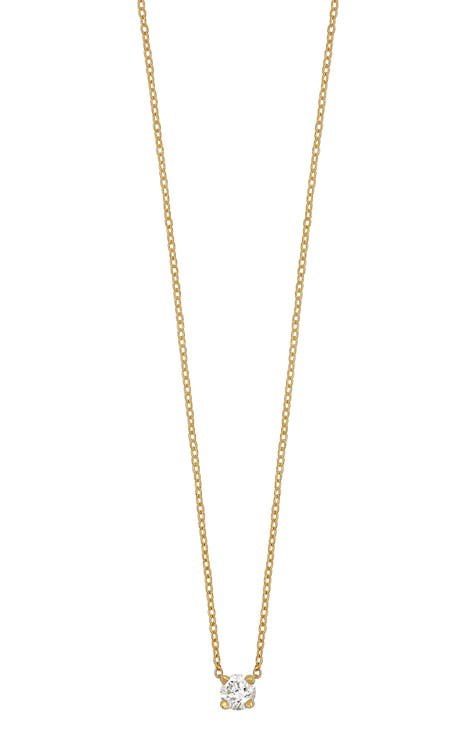 14K Gold Diamond Solitaire Pendant Necklace - 0.07 ctw (Nordstrom Exclusive)
