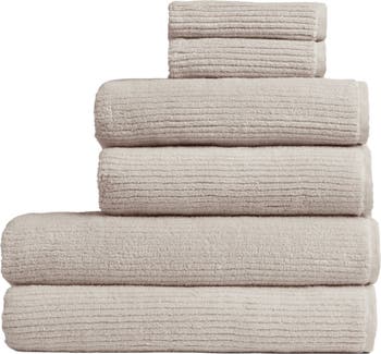Cotton Hand Towels, Solid Gray/White 10-Pack