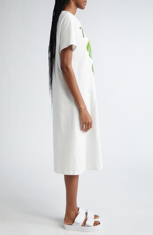 Shop Farm Rio Tropical Cotton Graphic Print T-shirt Dress In Off-white