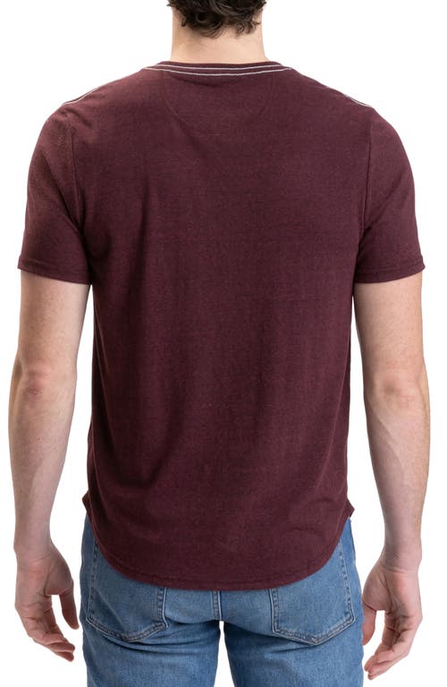 Shop Threads 4 Thought Baseline Slub Henley In Maroon Rust