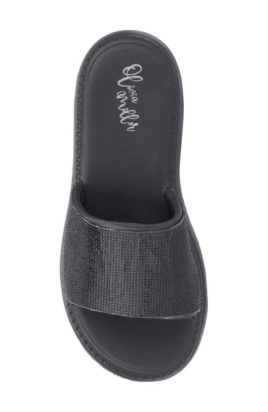 Olivia Miller Glitter Gaze Platform Slide Sandal In Black