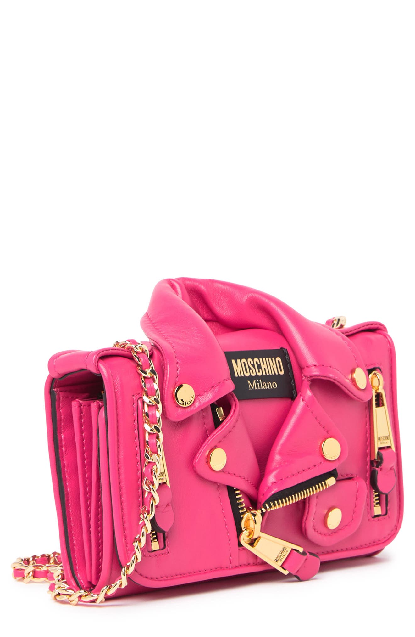 moschino biker jacket bag