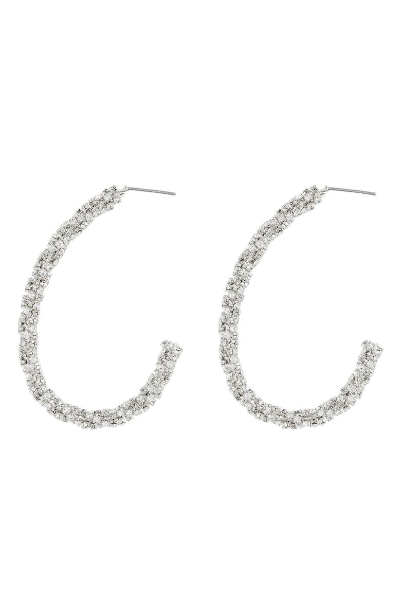 NORDSTROM RACK Crystal Chain Twist Hoop Earrings Nordstromrack