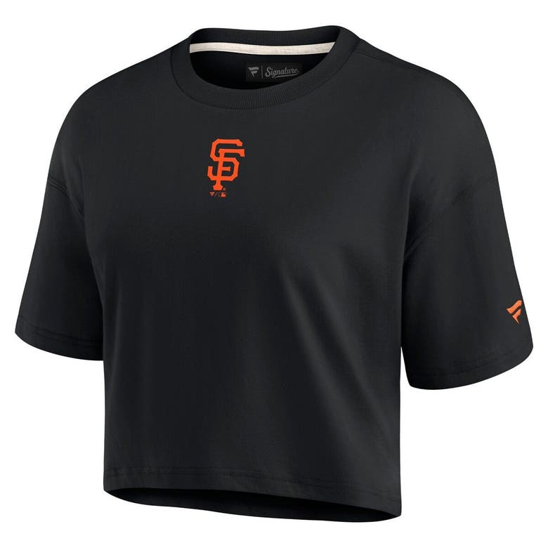 Shop Fanatics Signature Black San Francisco Giants Elements Super Soft Boxy Cropped T-shirt