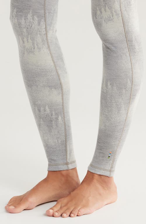 Smartwool Classic Thermal Merino Base Layer Leggings In Light Gray Foggy Pines