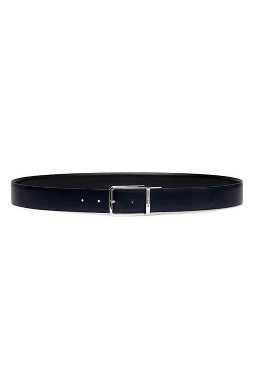 Santoni Reversible Leather Belt Black-Navy at Nordstrom,