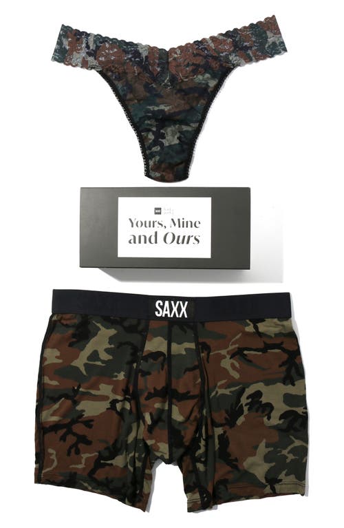 Shop Hanky Panky X Saxx Vibe Assorted 2-pack Boxer Brief & Thong In Woodland Camo